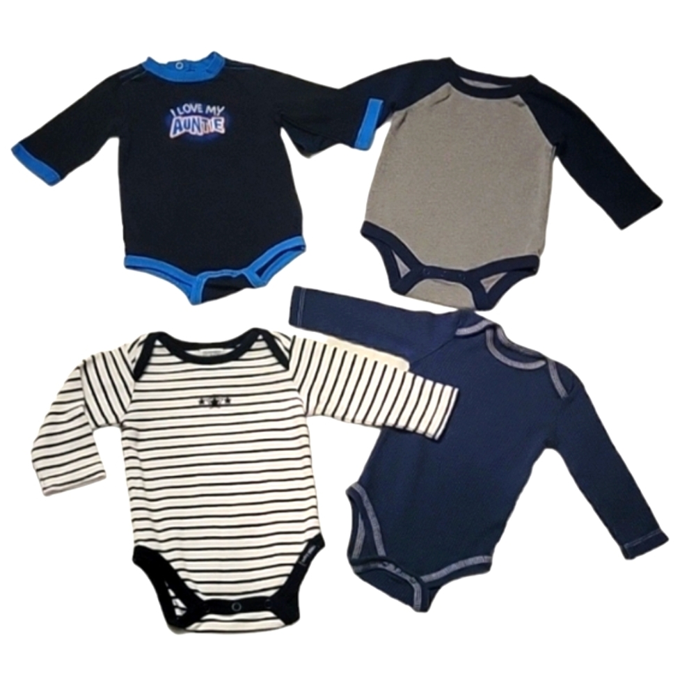 NEW Children's Place & Cat & Jack 4 Piece Unisex Infant Onesies Bodysuit Bundle